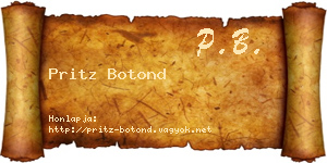 Pritz Botond névjegykártya